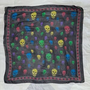 Alexander McQueen Multicolor Silk Skull Scarf